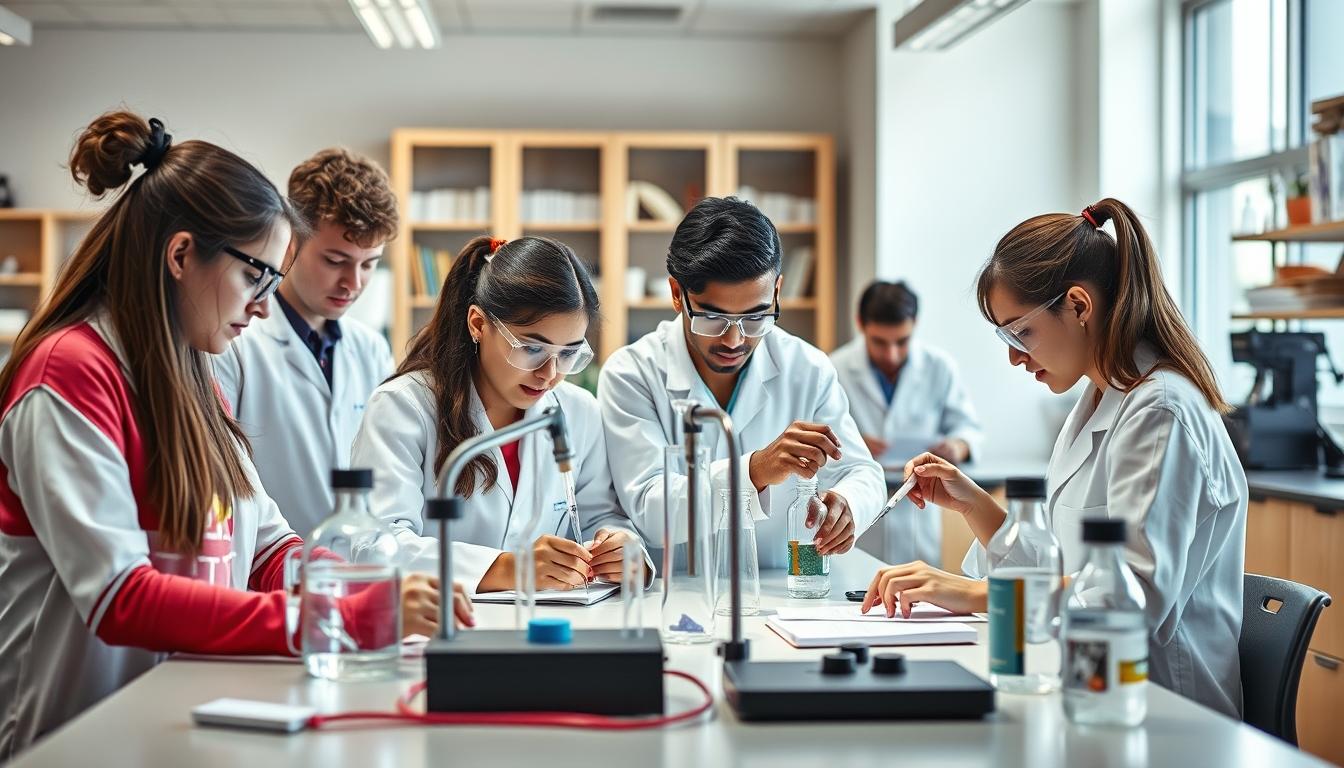 Students collaborating in study space